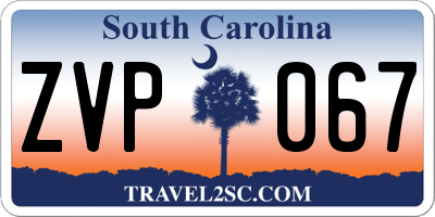 SC license plate ZVP067