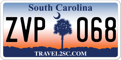 SC license plate ZVP068