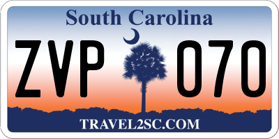 SC license plate ZVP070