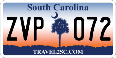 SC license plate ZVP072