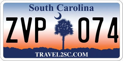 SC license plate ZVP074