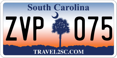 SC license plate ZVP075