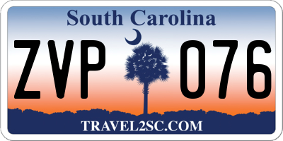 SC license plate ZVP076