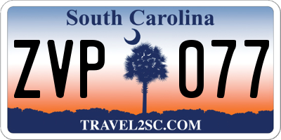 SC license plate ZVP077