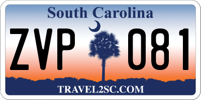 SC license plate ZVP081