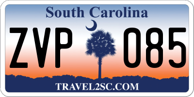 SC license plate ZVP085
