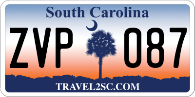 SC license plate ZVP087