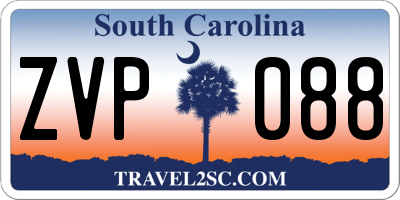 SC license plate ZVP088