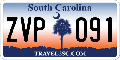 SC license plate ZVP091