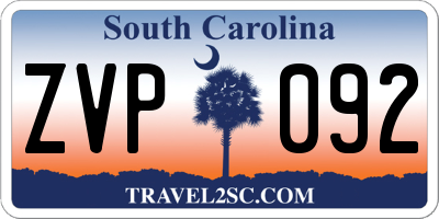 SC license plate ZVP092