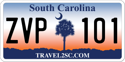 SC license plate ZVP101