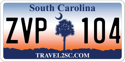 SC license plate ZVP104