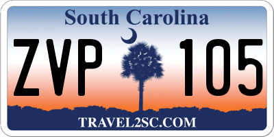 SC license plate ZVP105