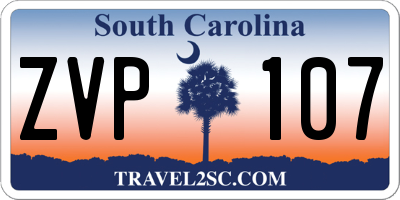 SC license plate ZVP107