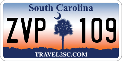 SC license plate ZVP109