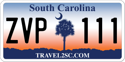 SC license plate ZVP111