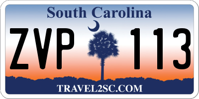 SC license plate ZVP113