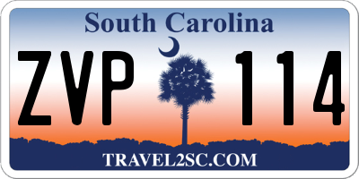 SC license plate ZVP114