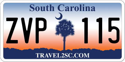 SC license plate ZVP115