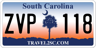 SC license plate ZVP118