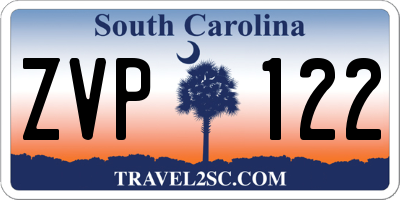 SC license plate ZVP122