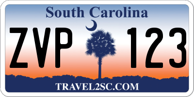 SC license plate ZVP123