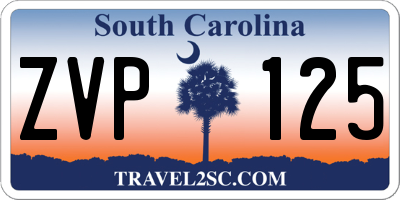 SC license plate ZVP125