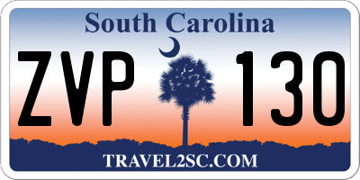 SC license plate ZVP130