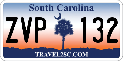 SC license plate ZVP132