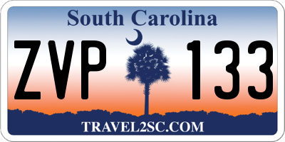 SC license plate ZVP133
