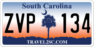 SC license plate ZVP134
