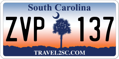 SC license plate ZVP137