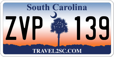 SC license plate ZVP139