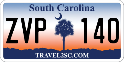 SC license plate ZVP140