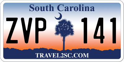 SC license plate ZVP141