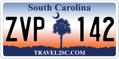 SC license plate ZVP142