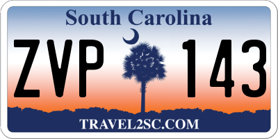 SC license plate ZVP143