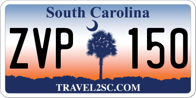 SC license plate ZVP150