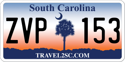 SC license plate ZVP153