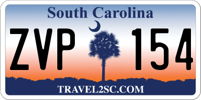 SC license plate ZVP154