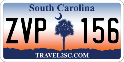 SC license plate ZVP156