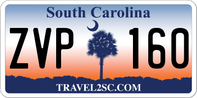 SC license plate ZVP160