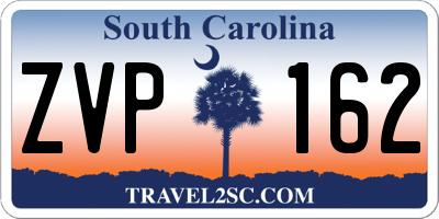 SC license plate ZVP162