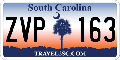 SC license plate ZVP163