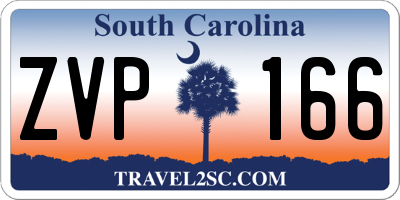 SC license plate ZVP166