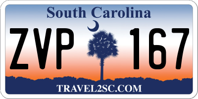 SC license plate ZVP167