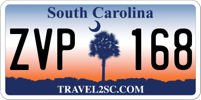 SC license plate ZVP168