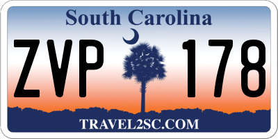 SC license plate ZVP178