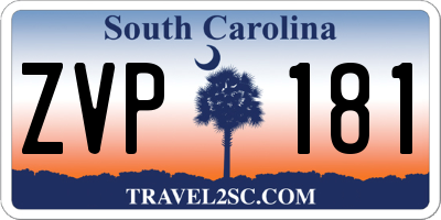 SC license plate ZVP181