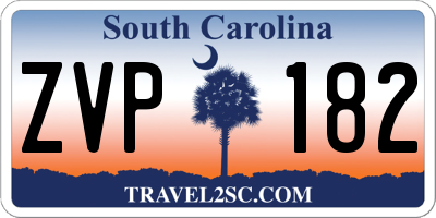 SC license plate ZVP182